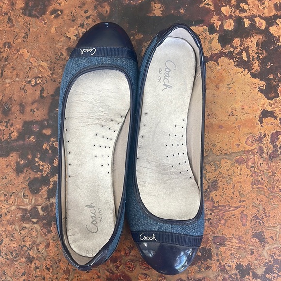 Coach Cecile Cap Toe Denim & Patent Leather Ballet Flats-8 1/2 B - Picture 9 of 10